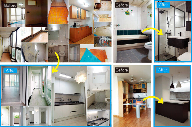 남경엽 INC그룹 대표는 온라인 블로그를 통해 일반인을 대상으로 ‘막퍼줘 프로젝트’를 진행해 화제가 됐다. 사진은 무료 컨설팅을 해준 집의 인테리어 전후 모습. [사진 제공 · 남경엽]