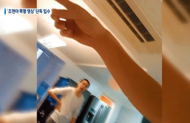 조현아 전 대한항공 부사장의 남편 박씨 측이 공개한 동영상의 한 장면. [KBS 뉴스 캡처]