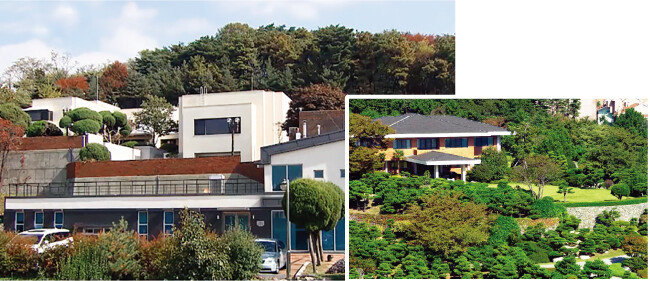 서울 한남동 대법원장 공관(왼쪽)과 부산 남천동 부산시장 관사. [SBS 비디오머그, 동아DB]