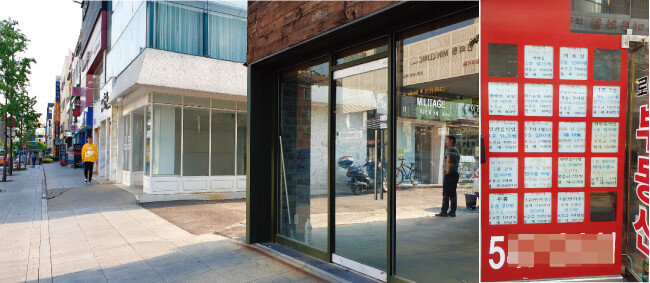 압구정 로데오거리에는 건물 1층에도 빈 상가가 종종 보였다. [구자홍 기자]