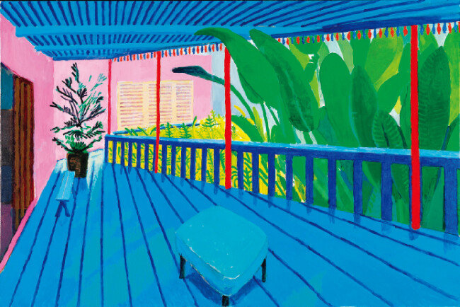 데이비드 호크니, ‘블루 테라스 정원’, 캔버스에 아크릴, 2015 [ⓒ David Hockney, Photo Credit: Richard Schmidt]