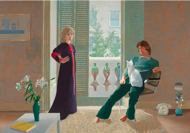 데이비드 호크니, ‘클라크 부부와 퍼시’, 1970~71, 캔버스에 아크릴. [ⓒDavid Hockney, Collection Tate, U.K. ⓒTate, London 2019]