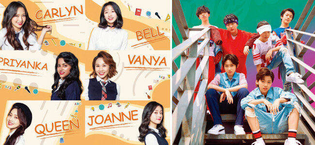Z-GIRLS(왼쪽), BOY STORY [사진 제공 · 제니스미디어콘텐츠, 샤오미 광고 캡처]