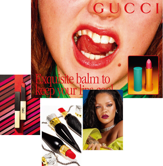 한국 면세점에 들어온 글로벌 럭셔리 뷰티 브랜드 제품들. [입생로랑뷰티 공식 인스타그램, 구찌 공식 홈페이지, 크리스찬 루부탱 뷰티 공식 홈페이지. 펜티 뷰티]