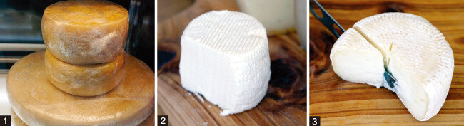 1 ‘상남치즈’의 시그니처 치즈인 상남치즈. 2 언제 먹어도 맛 좋은 시방치즈. 3 짧게 숙성시킨 카망베르치즈. [사진 제공·김민경]