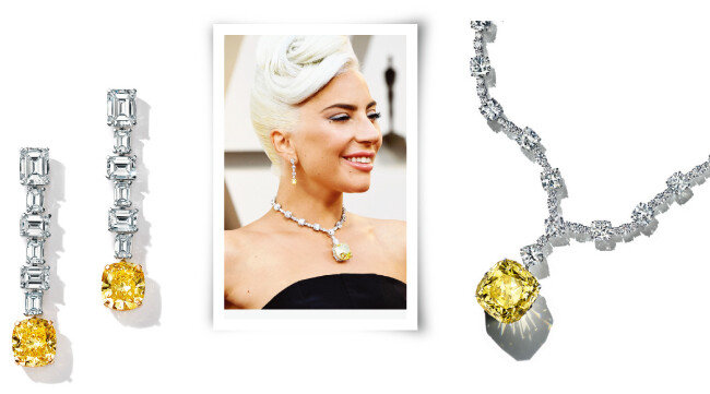 티파니 다이아몬드가 세팅된 목걸이를 착용한 레이디 가가. [사진 제공 · 티파니]