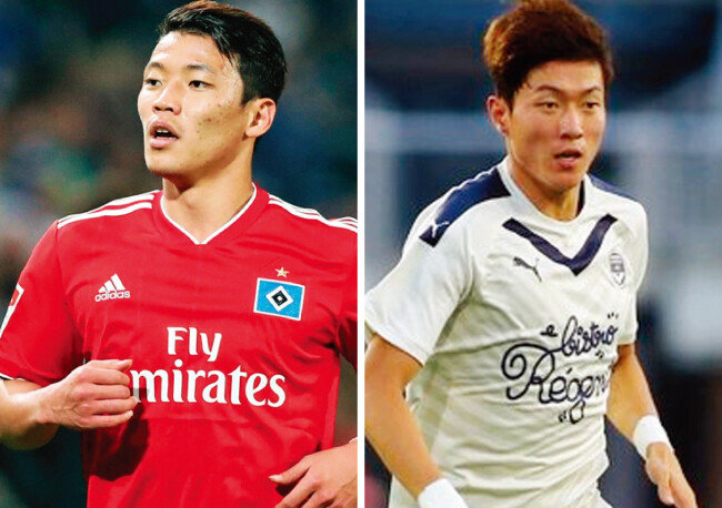 이번 여름 소속팀 오스트리아 FC 레드불 잘츠부르크로 복귀한 황희찬(왼쪽)과 프랑스 FC 지롱댕 드 보르도에서 선전하고 있는 황의조. [뉴시스]