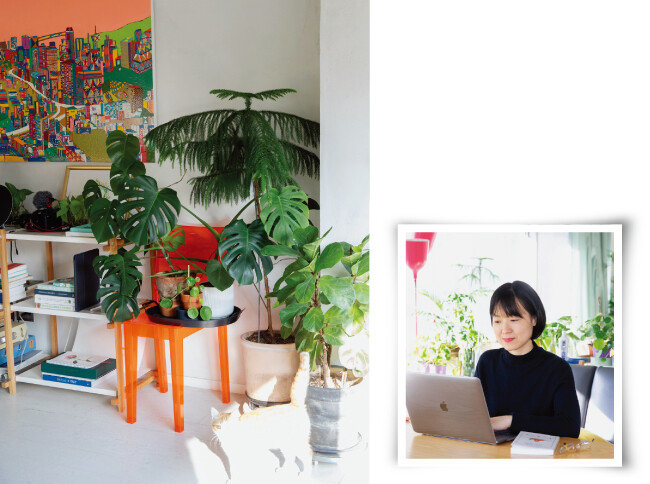 식물을 자주 접하면 자신과 궁합이 맞는 종류를 찾을 수 있다(왼쪽). 정재경 라이프스타일 크리에이터는 식물과 가까이 지내면서 터득한 이야기를 엮어 최근 ‘초록이 가득한 하루를 보냅니다’를 펴냈다. [지호영 기자]