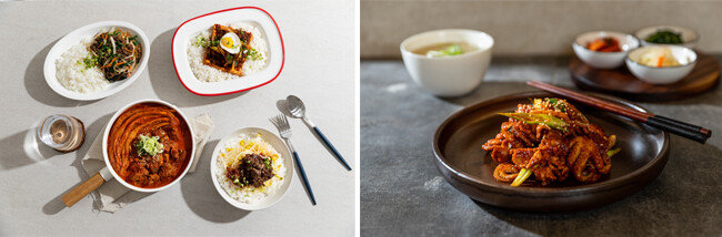 공유주방에서 창업한 배달 전문식당 ‘밥투정’ ‘서울숲쭈꾸미’의 음식들(왼쪽부터).  [사진 제공·고스트키친]