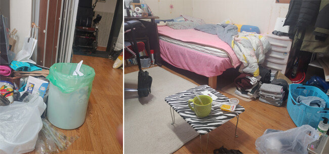 자가격리 중인 대구 장애인 김형태(가명·37) 씨가 직접 찍어 보낸 사진들. [사진 제공·김형태]