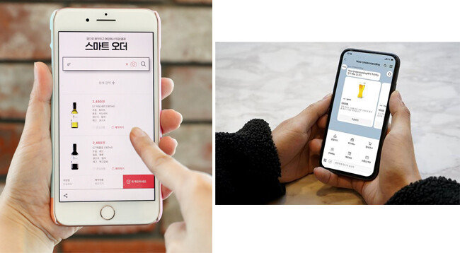주류 스마트 오더 서비스 준비에 나선 업체들. [사진 제공·이마트, 나우버스킹]