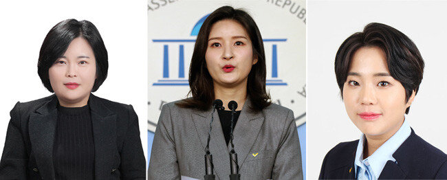 재산을 0원으로 신고한 정의당 비례대표 후보들. 왼쪽부터 심지선, 정민희, 조혜민 후보. [뉴스1 및 본인 제공]