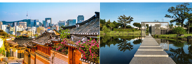 코로나 사태 이후 한국인의 여행 위시리스트에 오른 톱5 도시. 서울(왼쪽), 서귀포. [부킹닷컴 제공]