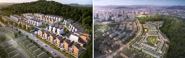 라피아노(왼쪽), 자이더빌리지 조감도. [라피아노 제공, GS건설]