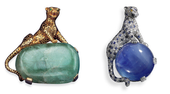 팬더 브로치, 1948년(왼쪽). 팬더 브로치, 1949년. [Archives Cartier © Cartier, Vincent Wulveryck, Collection Cartier © Cartier]