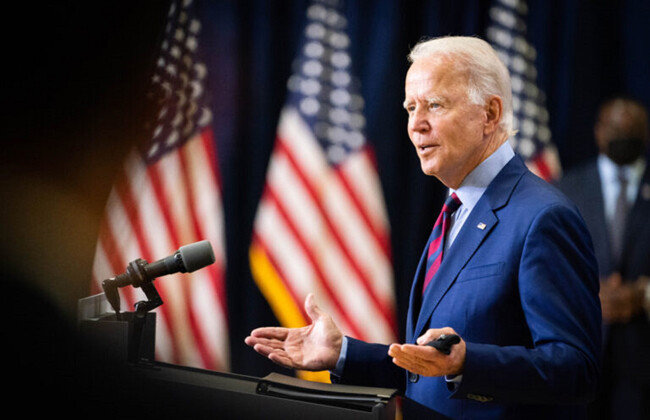 바이든 후보가 델라웨어 윌밍턴에서 자신의 승리를 장담하고 있다. [Biden Camp]