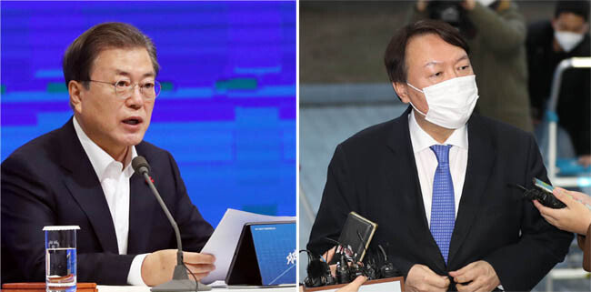 문재인 대통령(왼쪽). 윤석열 검찰총장. [뉴시스, 동아DB]