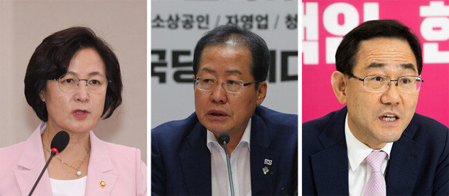 사법연수원 14기 당대표 3총사 추미애·홍준표·주호영. [동아DB]

