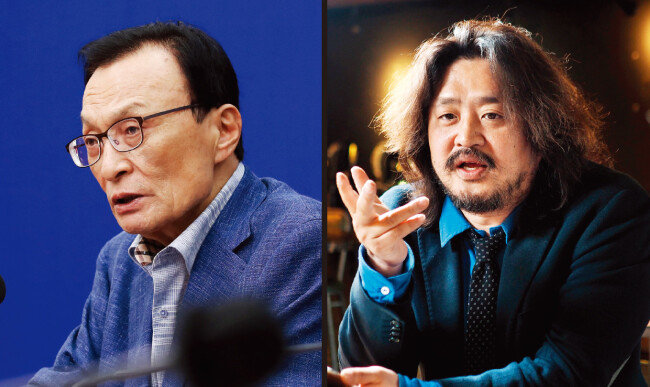 이해찬 전 대표(왼쪽)와 방송인 김어준 씨. [동아DB]