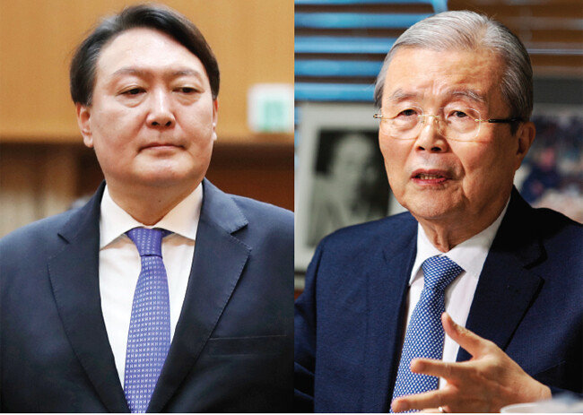 윤석열 전 검찰총장(왼쪽)과 국민의힘 김종인 전 비상대책위원장. [동아DB]