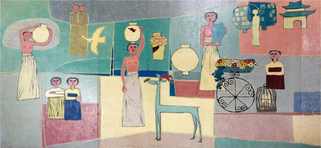 김환기, ‘여인들과 항아리’, 1950년대.  [사진 제공 · 삼성]
