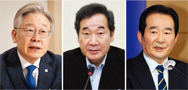 이재명 경기도지사, 더불어민주당 이낙연 전 대표, 정세균 전 국무총리(왼쪽부터). [동아DB]