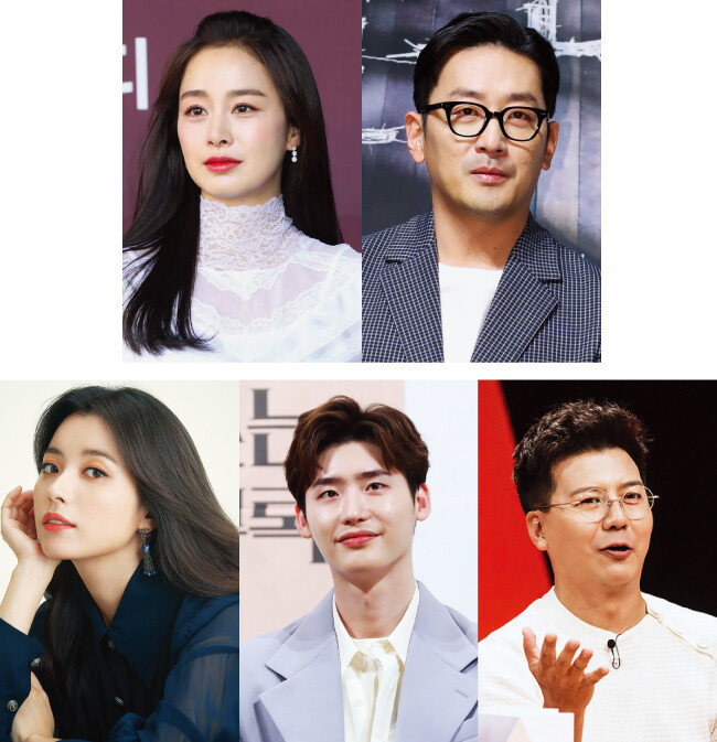 김태희, 하정우, 한효주, 이종석, 손지창(왼쪽위부터) 등 연예인들이 최근 수십억 원대
시세차익을 남기고 빌딩을 매각했다. [동아DB]