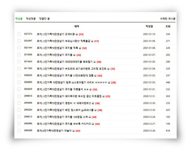재테크 커뮤니티에 꾸준히 가계부를 올렸다. [사진 제공 · 호치s]
