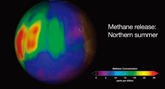 메탄 배출량[사진 제공 · NASA]
