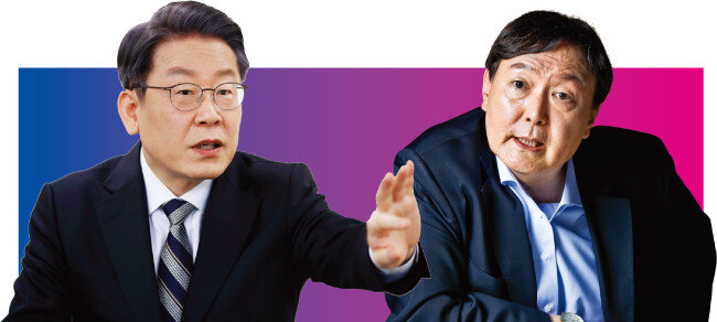 더불어민주당 이재명 대선후보(왼쪽)와 국민의힘 윤석열 대선후보. [동아DB]