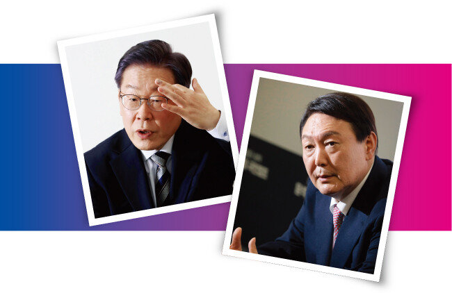 더불어민주당 이재명 대선후보(왼쪽)와 국민의힘 윤석열 대선후보. [동아DB]