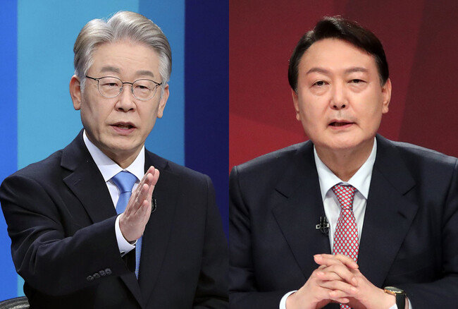 더불어민주당 이재명 대선 후보(왼쪽)와 국민의힘 윤석열 대선 후보. [뉴스1]