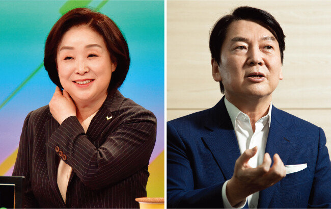 정의당 심상정 대선 후보(왼쪽)와
국민의당 안철수 대선 후보. [동아DB]