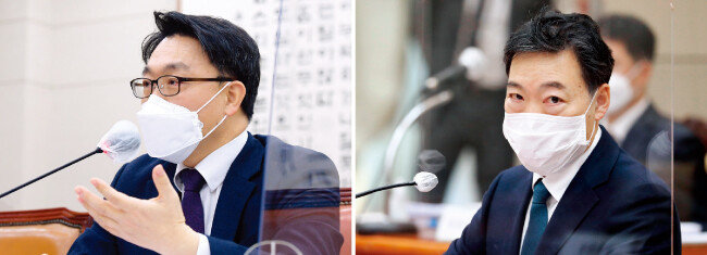 김진욱 고위공직자범죄수사처장(왼쪽)과 김오수 검찰총장. [동아DB]