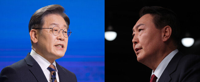 더불어민주당 이재명 대선 후보(왼쪽)과 국민의힘 윤석열 대선 후보.[동아DB]