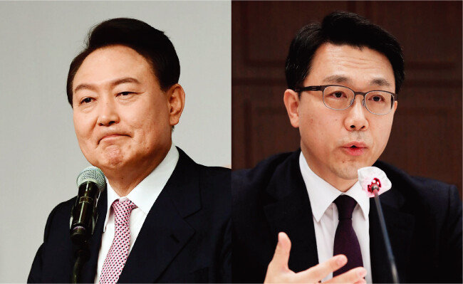 윤석열 대통령 당선인(왼쪽)과 김진욱 고위공직자범죄수사처장. [동아DB]
