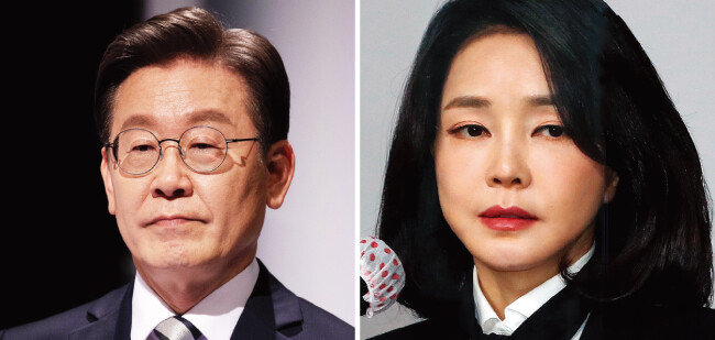 더불어민주당 이재명 상임고문(왼쪽)과 윤석열 당선인의 아내 김건희 코바나컨텐츠 대표. [뉴스1]