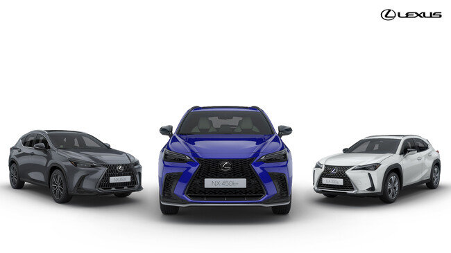 렉서스코리아가 6월 15일 출시하는 NX 350h, NX 450h+, UX 300e(왼쪽부터). [렉서스코리아 제공]