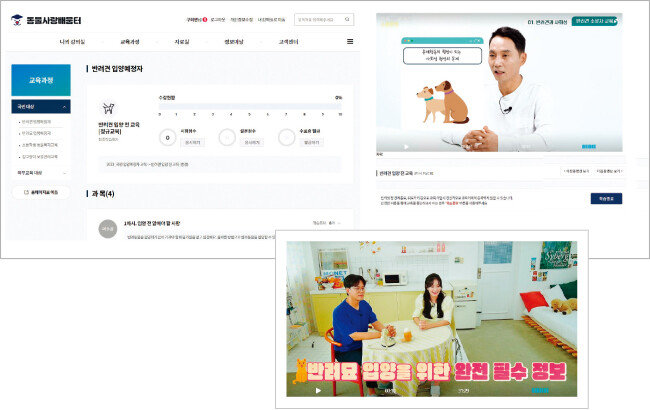 동물사랑배움터에서 수강할 수 있는 반려동물 입양 전 교육 프로그램. [동물사랑배움터 캡처]