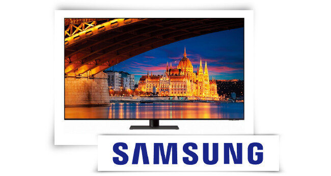 삼성전자 로고(아래)와 ‘Neo QLED TV’. [삼성전자 제공]