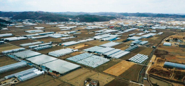 삼성전자의 투자로 세계 최대 ‘반도체 메가 클러스터’가 들어설 경기 용인시 남사읍 일대 전경. [뉴시스]