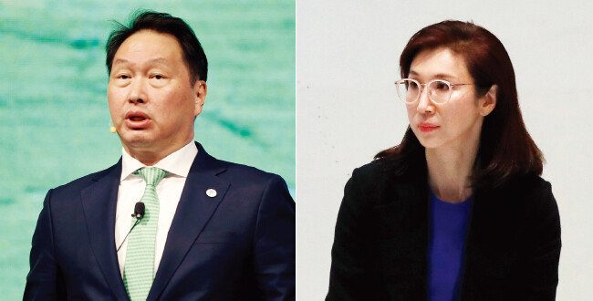 최태원 SK그룹 회장(왼쪽). 노소영 아트센터 나비 관장. [뉴스1]