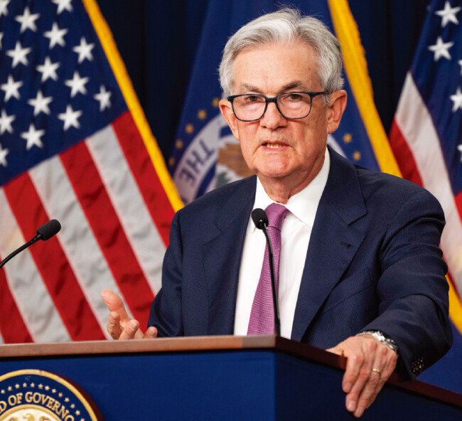 6월 미국 연방공개시장위원회 정례회의 직후 기자회견을 하는 제롬 파월 연방준비제도이사회 의장. [뉴시스]