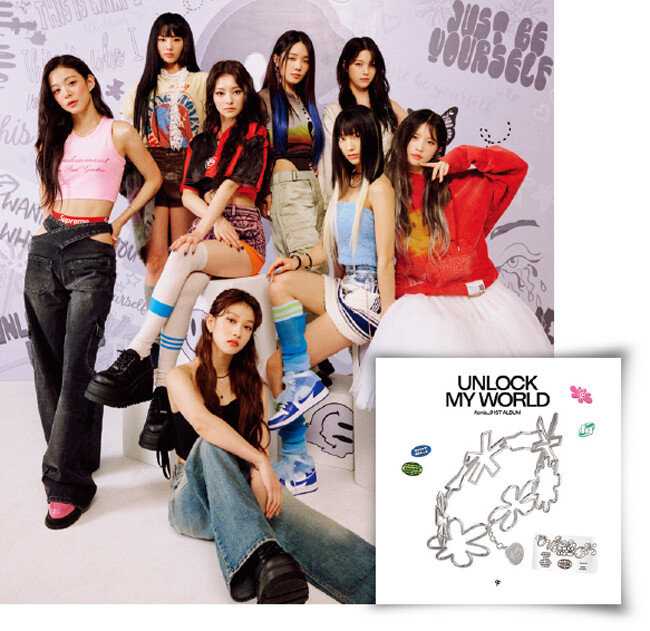 프로미스나인이 최근 첫 정규앨범 ‘Unlock My World’를 선보였다. [플레디스엔터테인먼트 제공]