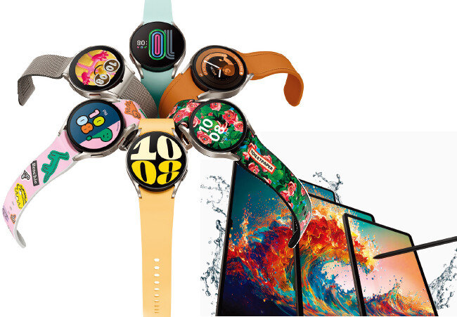 삼성전자 스마트워치 ‘갤럭시 워치6’(왼쪽)와 태블릿PC ‘갤럭시 탭 S9’. [삼성전자 제공]