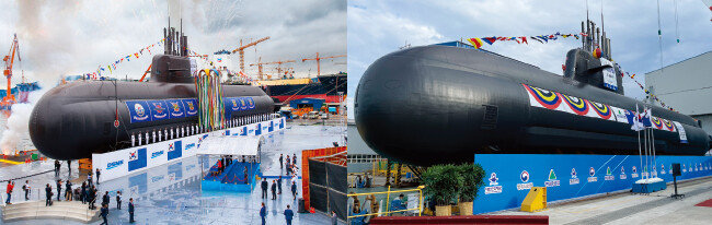 한국 해군 도산안창호급 잠수함 1번 함인 도산안창호함(왼쪽)과 3번 함 신채호함. [동아DB]