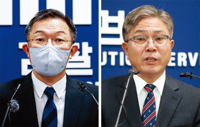 김유철 서울남부지검장(왼쪽)과 신봉수 수원지검장. [뉴시스, 동아DB]