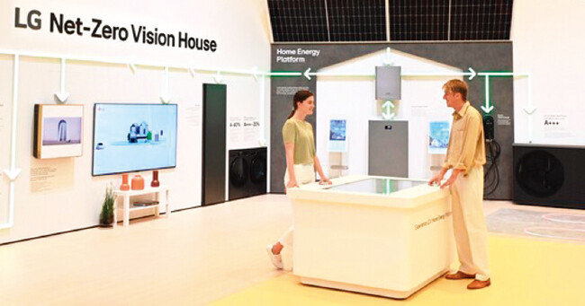 LG전자는 IFA에서 ESS(에너지저장시스템)를 적용한 ‘넷 제로 하우스(net zero house)를 선보였다. [LG전자 제공]