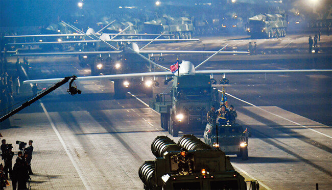 북한이 올해 열병식에서 공개한 무인기. [뉴시스]