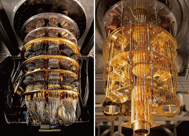 구글의 양자컴퓨터(왼쪽). 마이크로소프트의 양자컴퓨터. [구글 제공, 마이크로소프트 제공]